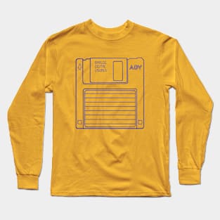 Floppy Disk (Cosmic Cobalt Blue Lines) Analog / Computer Long Sleeve T-Shirt